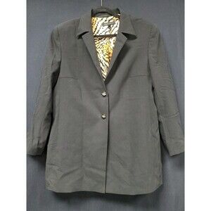Escada Blazer New Wool Black Silk Lined Jacket 2 Button Size 42/ 6 Vintage